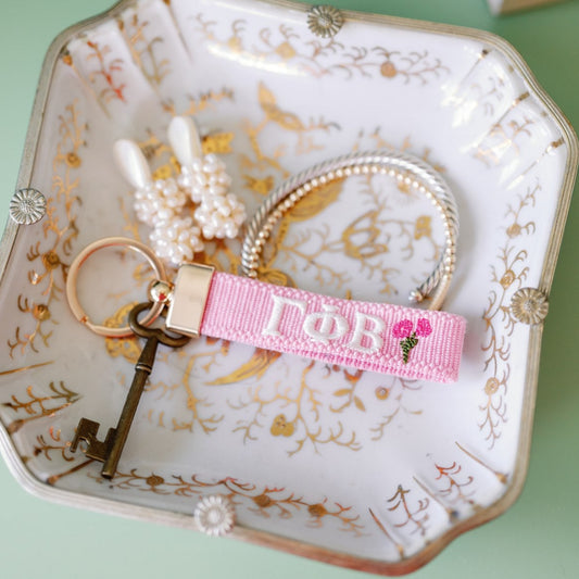 Gamma Phi Beta Embroidered Keychain