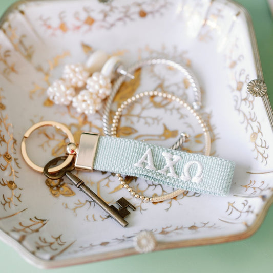 Alpha Chi Omega Embroidered Keychain