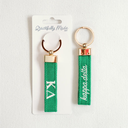 Kappa Delta Embroidered Keychain