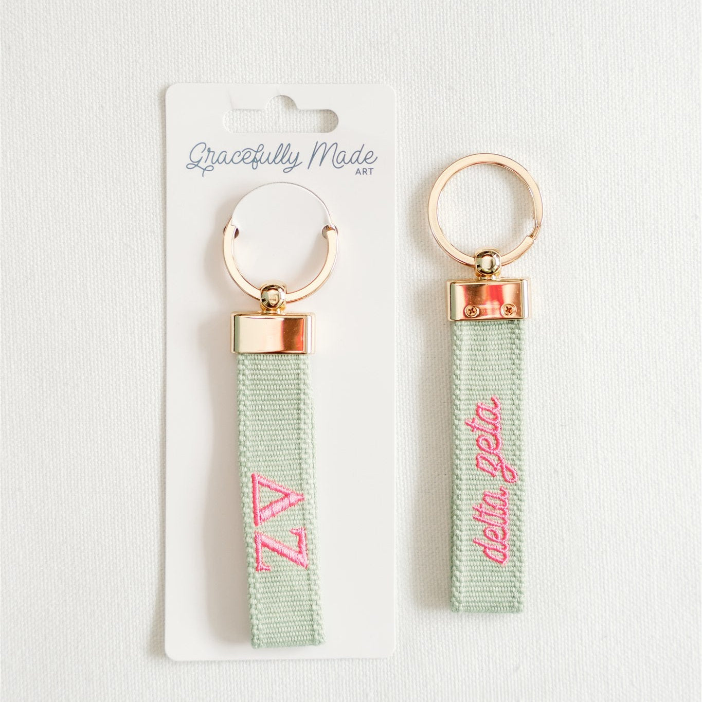 Delta Zeta Embroidered Keychain