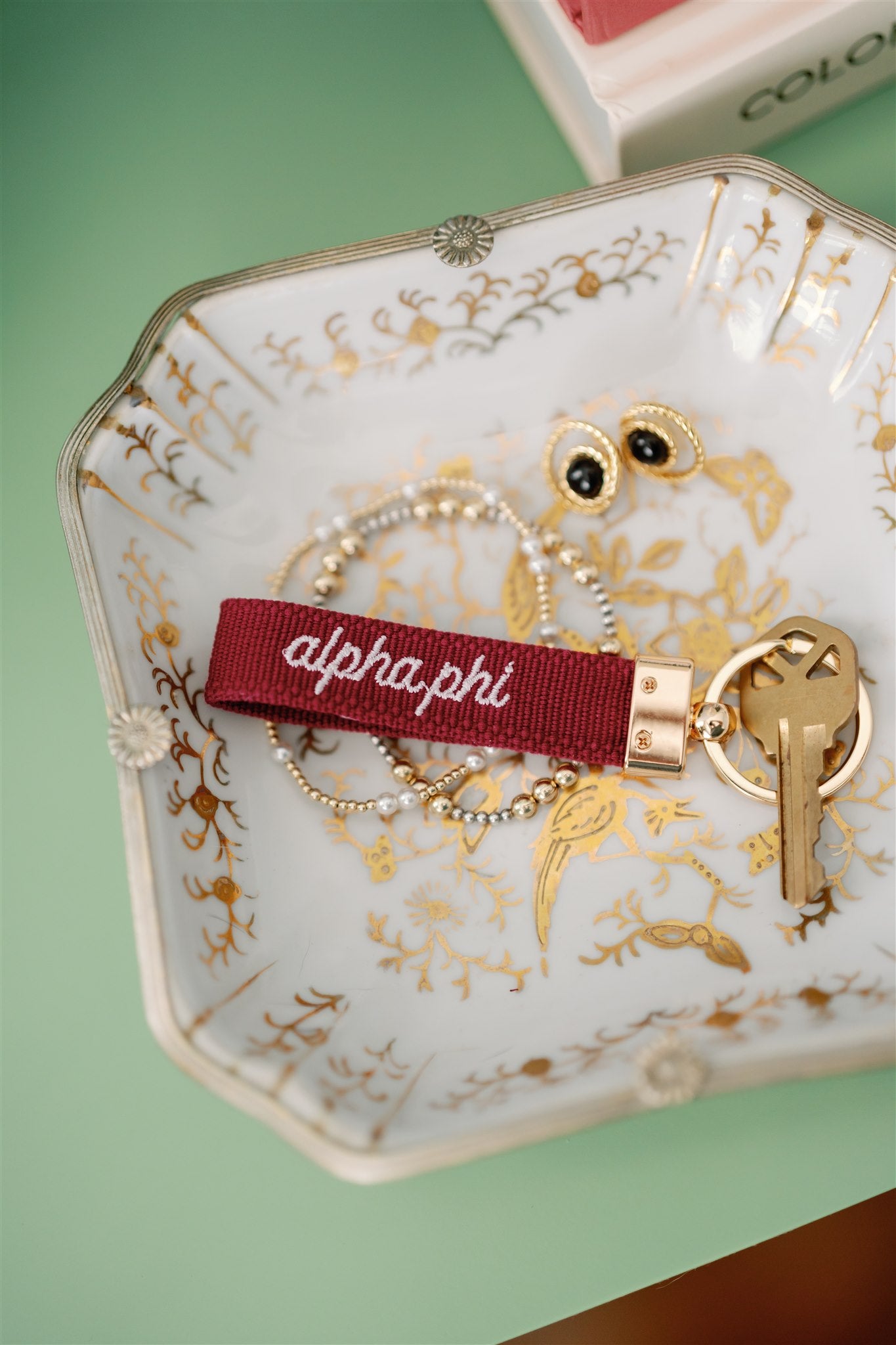 Alpha Phi Embroidered Keychain