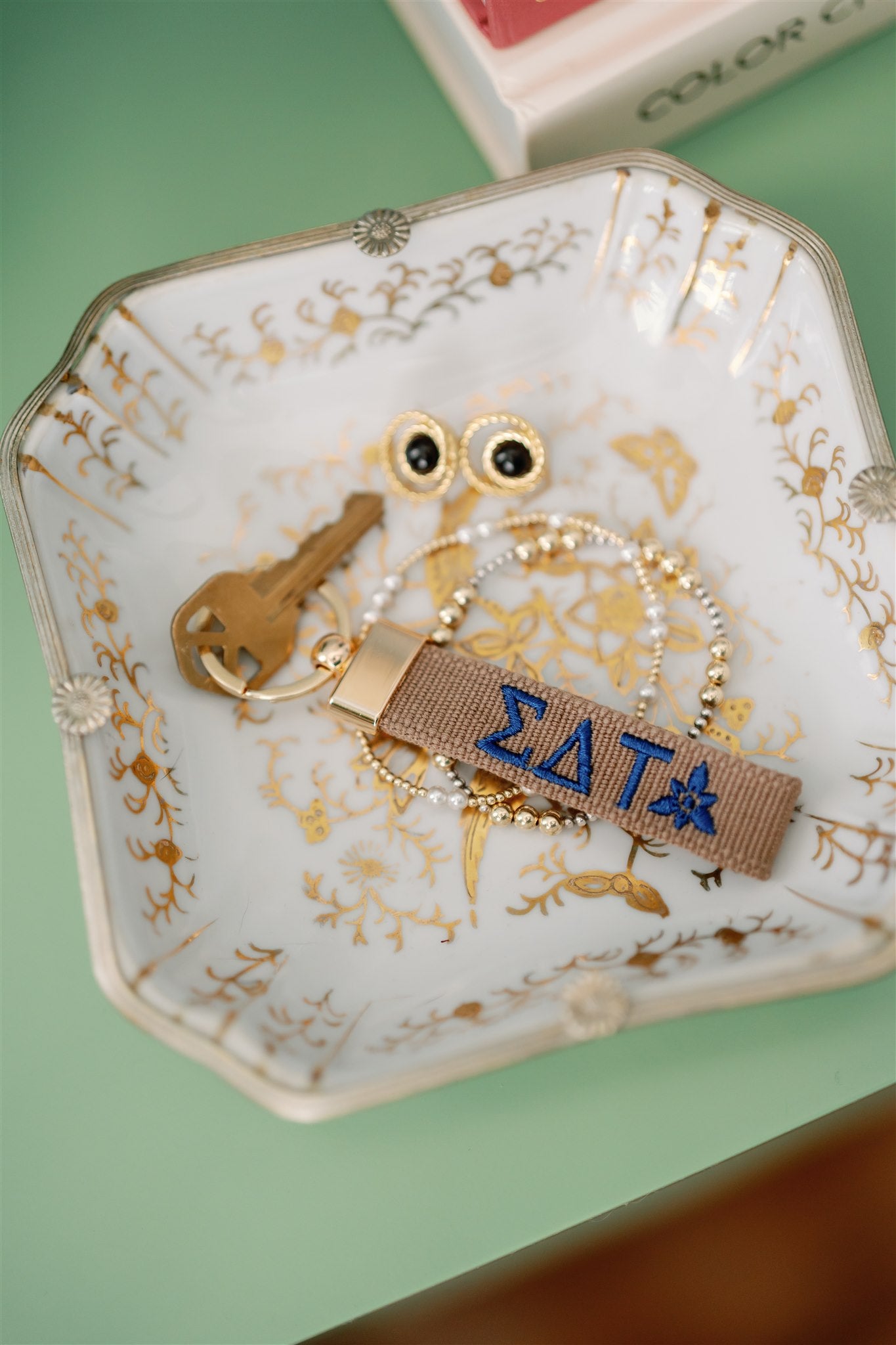 Sigma Delta Tau Embroidered Keychain