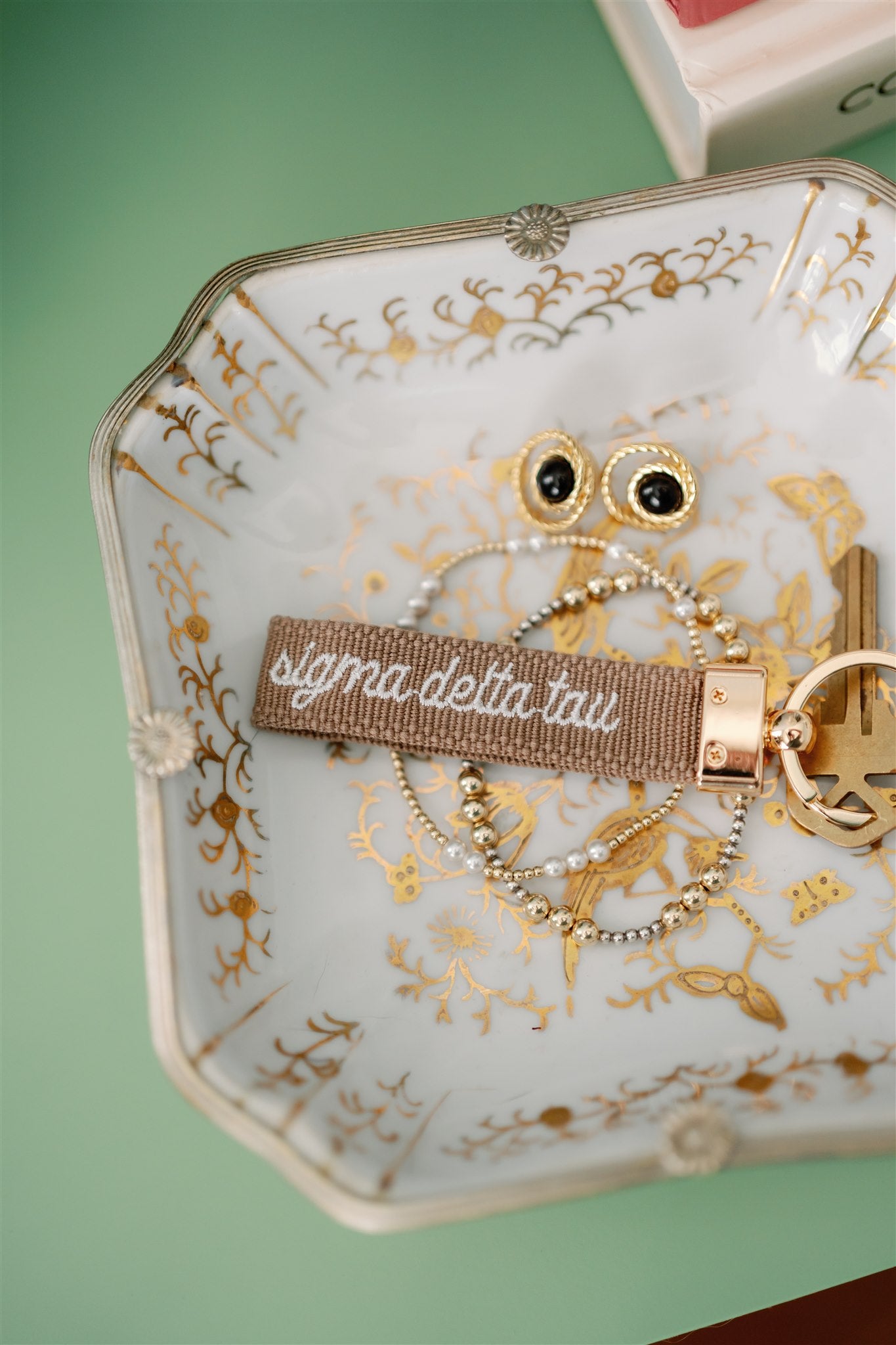 Sigma Delta Tau Embroidered Keychain