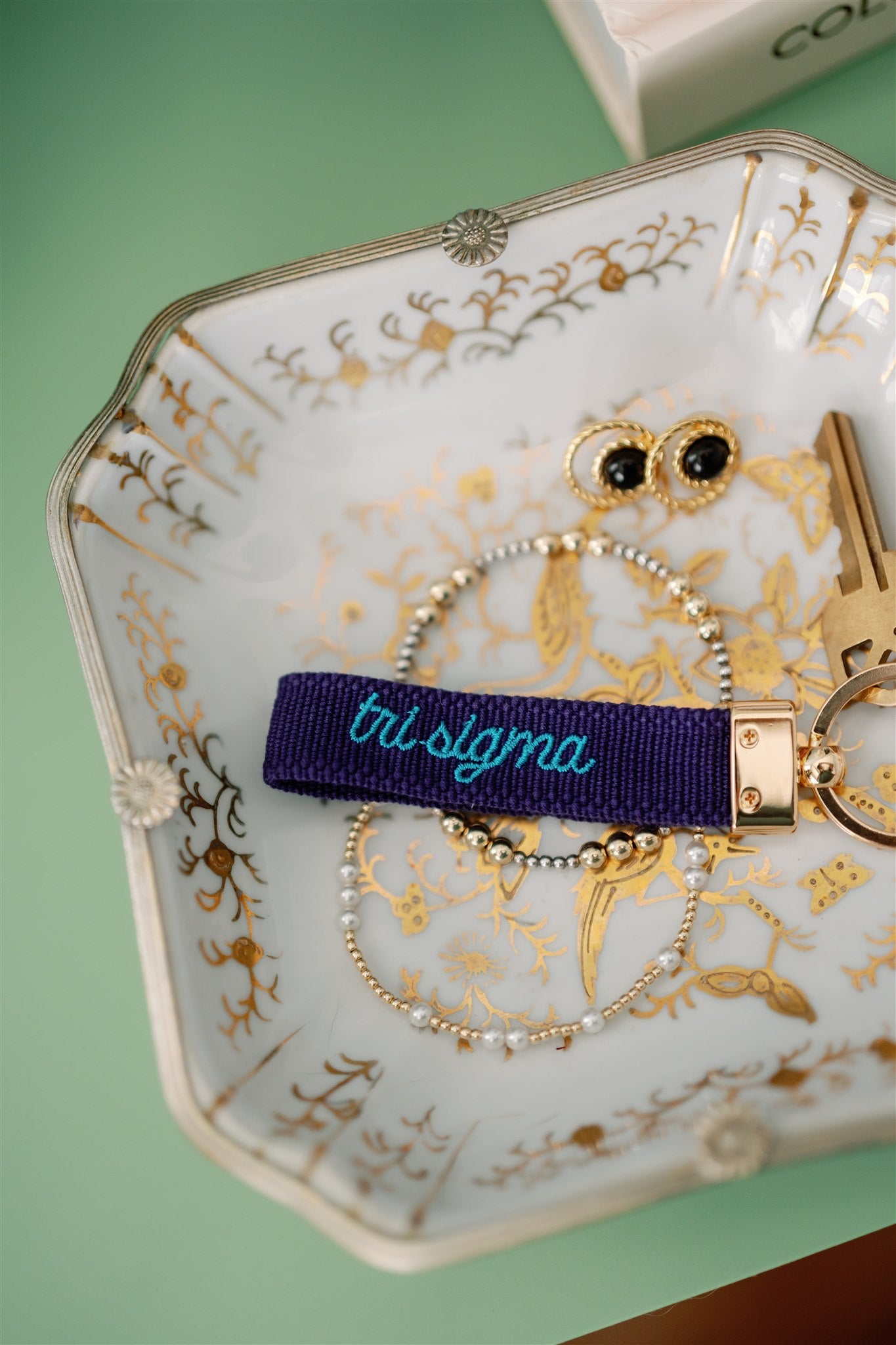 Sigma Sigma Sigma Embroidered Keychain