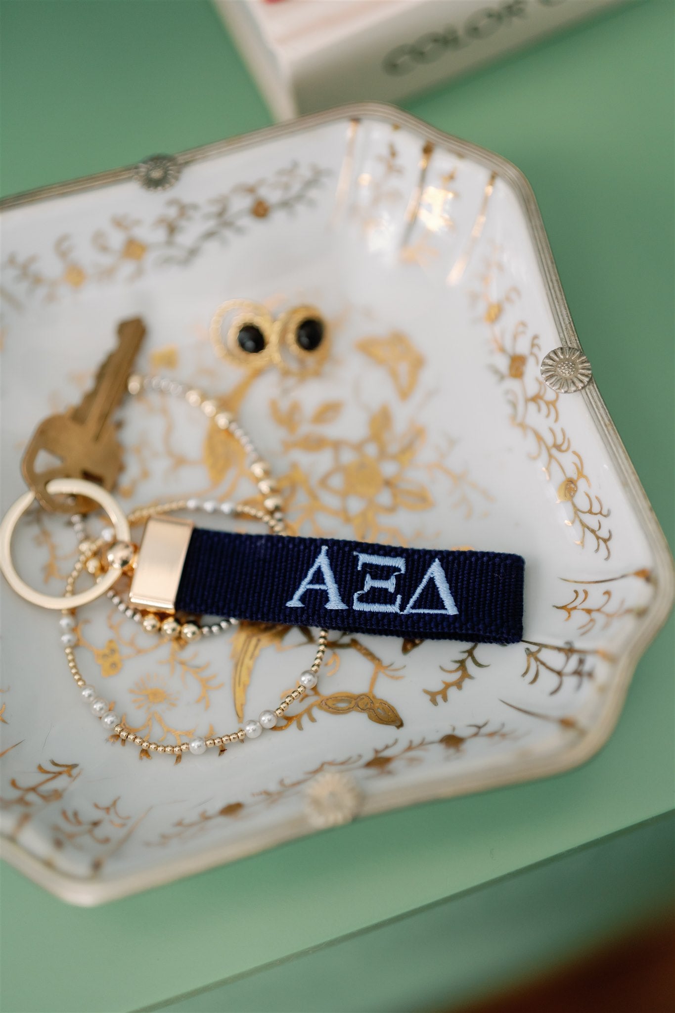 Alpha Xi Delta Embroidered Keychain
