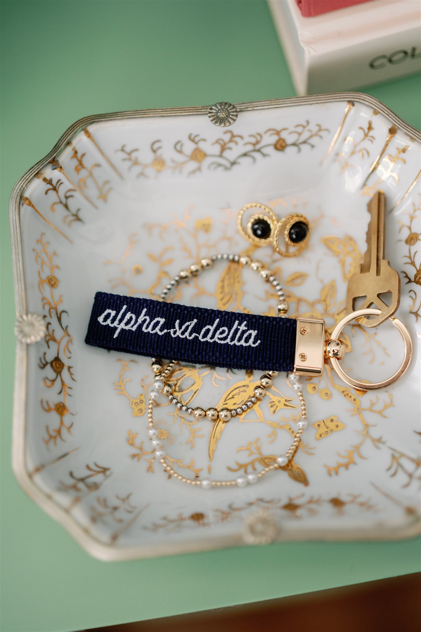Alpha Xi Delta Embroidered Keychain