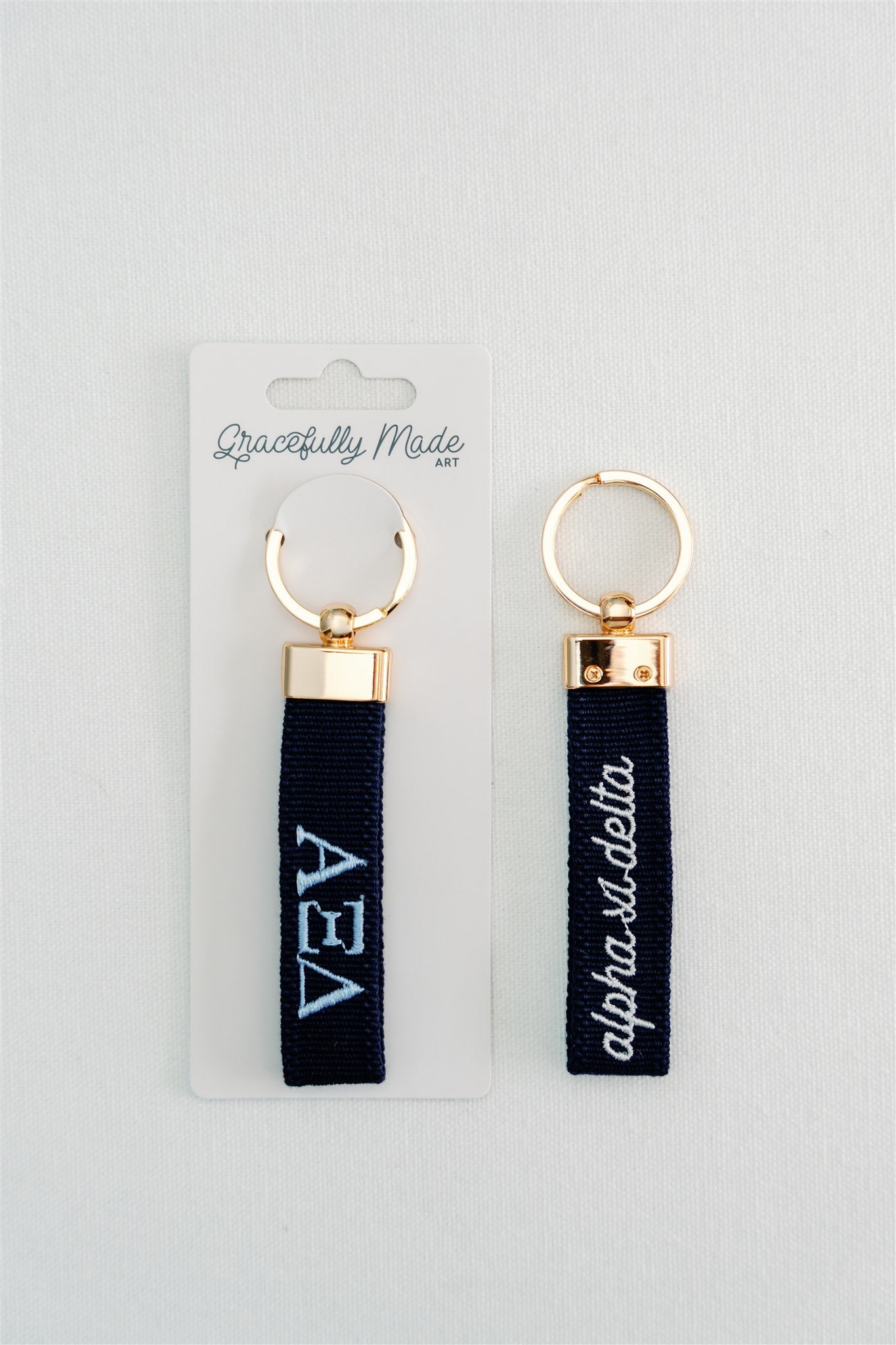 Alpha Xi Delta Embroidered Keychain