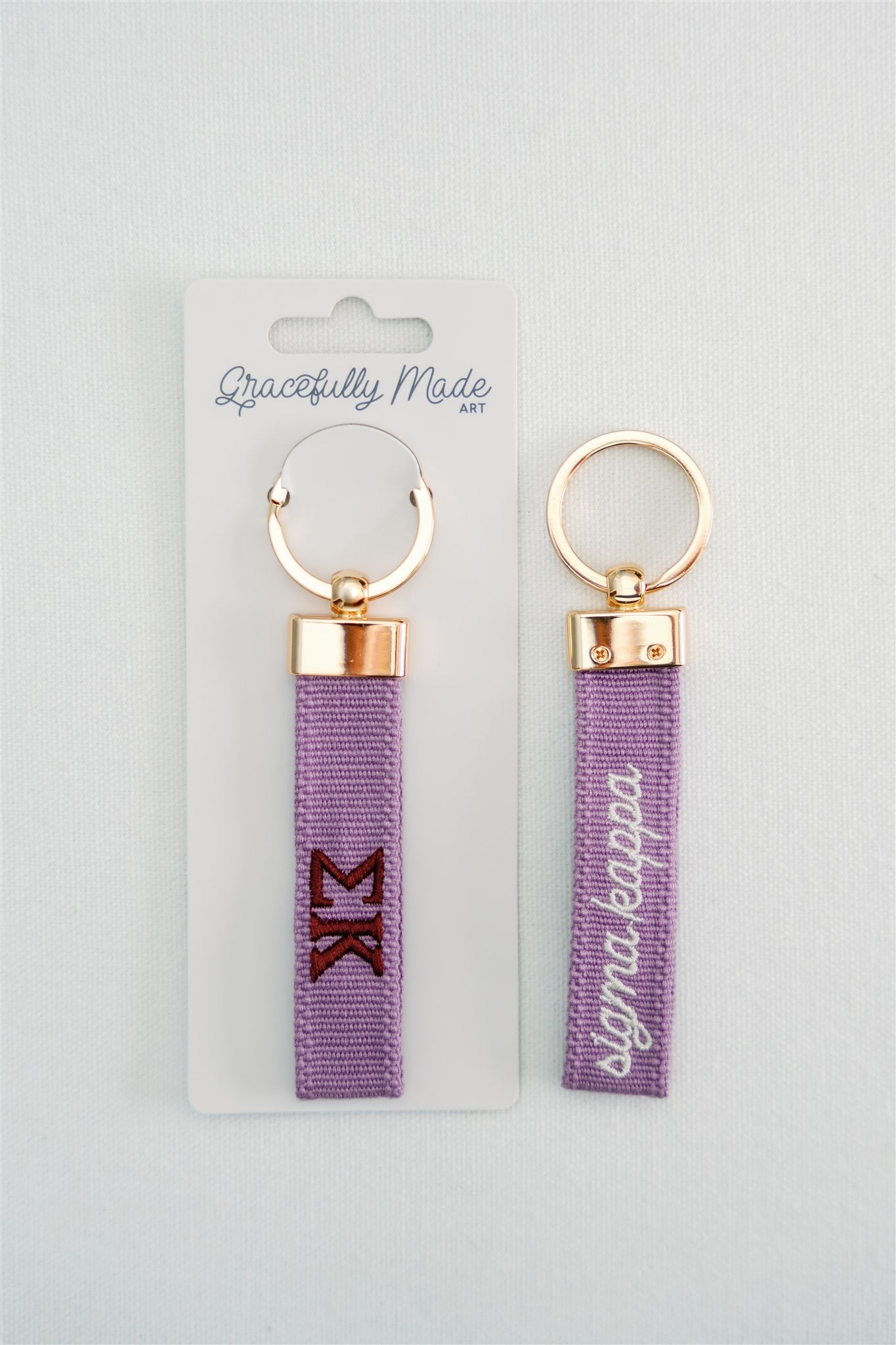 Sigma Kappa Embroidered Keychain