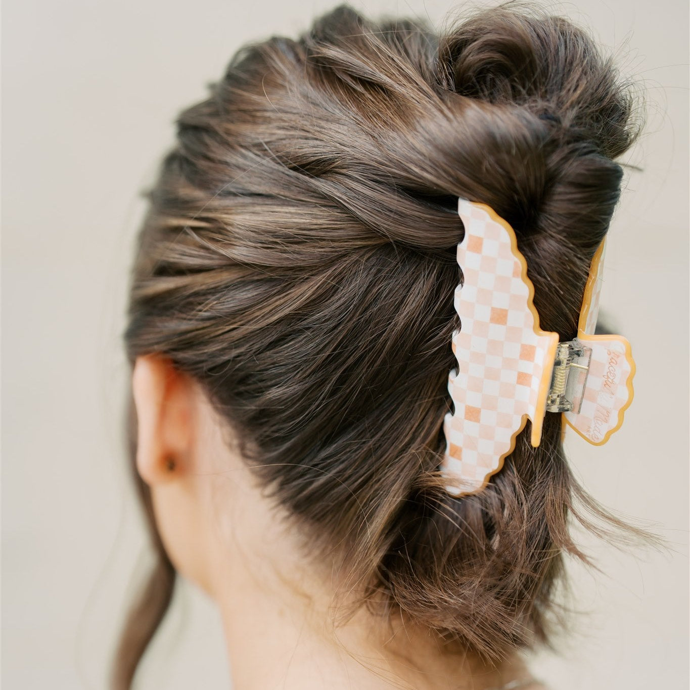 Orange Scalloped Claw Clip