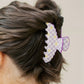 Purple and Yellow Scalloped Claw Clip
