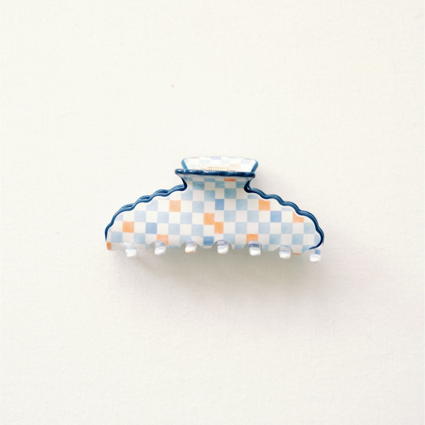 Orange and Blue Scalloped Claw Clip