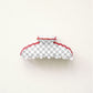 Gray and White Scalloped Claw Clip