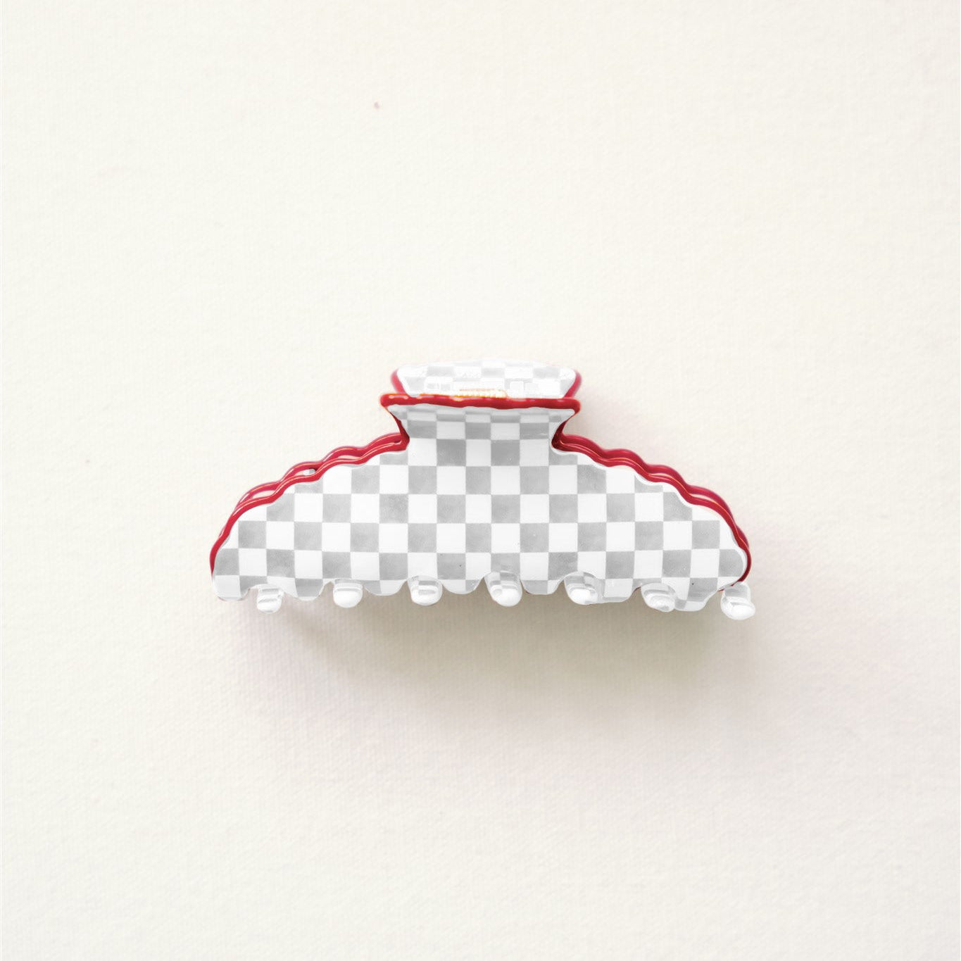 Gray and White Scalloped Claw Clip