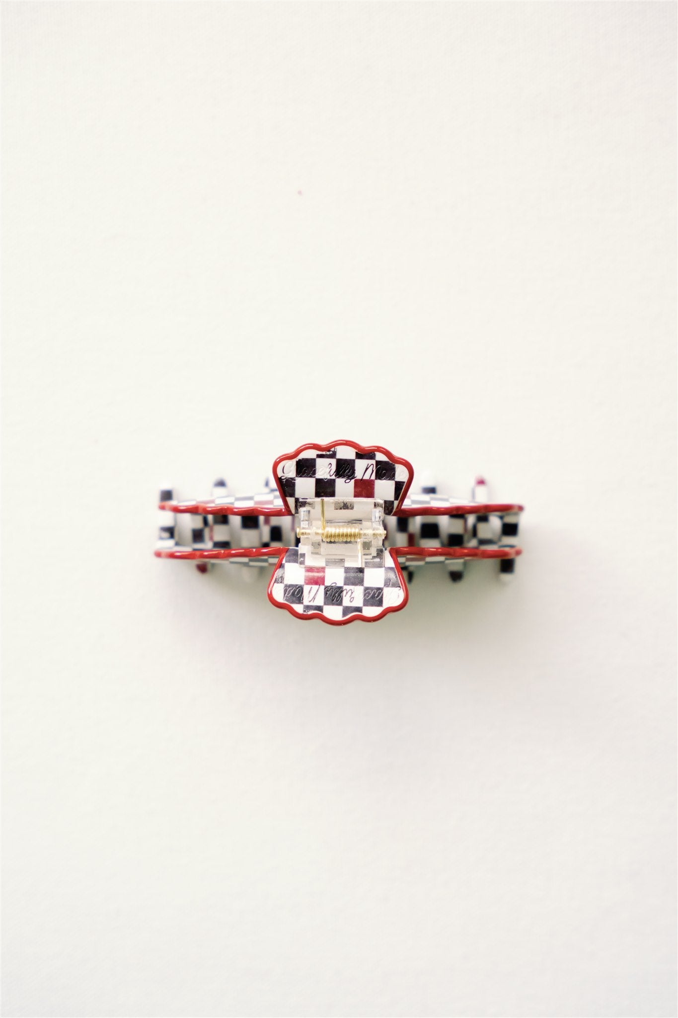 Black and Red Scalloped Claw Clip