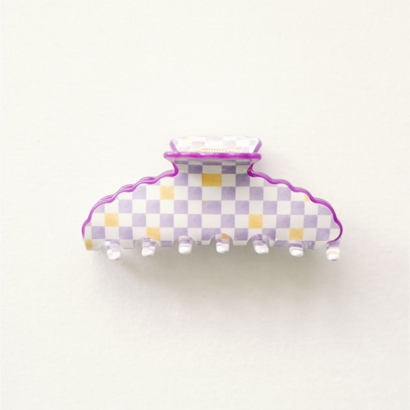 Purple and Yellow Scalloped Claw Clip