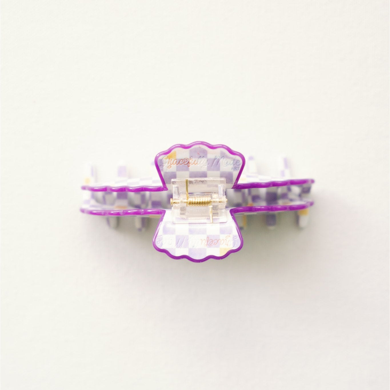 Purple and Yellow Scalloped Claw Clip