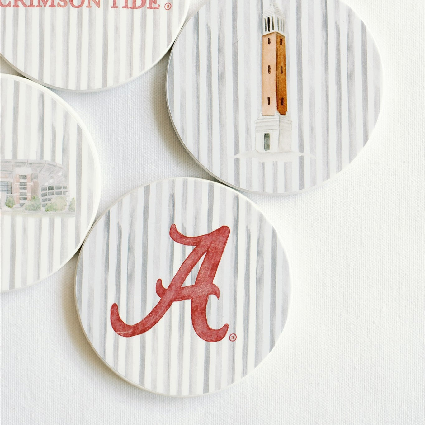 Alabama Striped Coasters