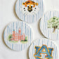 Ceramic Auburn Striped Coasters