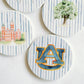 Ceramic Auburn Striped Coasters