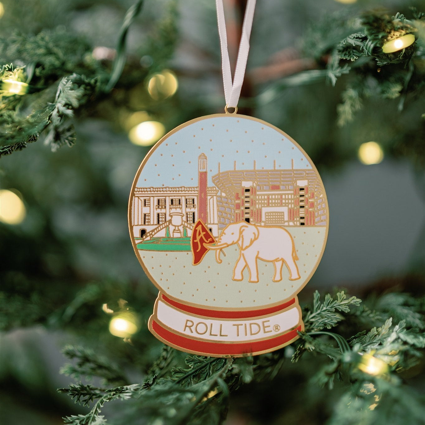 Enamel University of Alabama Snow Globe Ornament