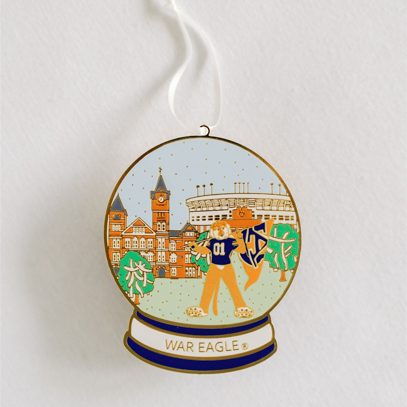 Enamel Auburn University Snow Globe Ornament